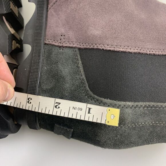 Sorel Joan Of Artic Wedge Chelsea Boot Purple Sage Suede Pull On Ankle Womens 8 - Picture 10 of 12